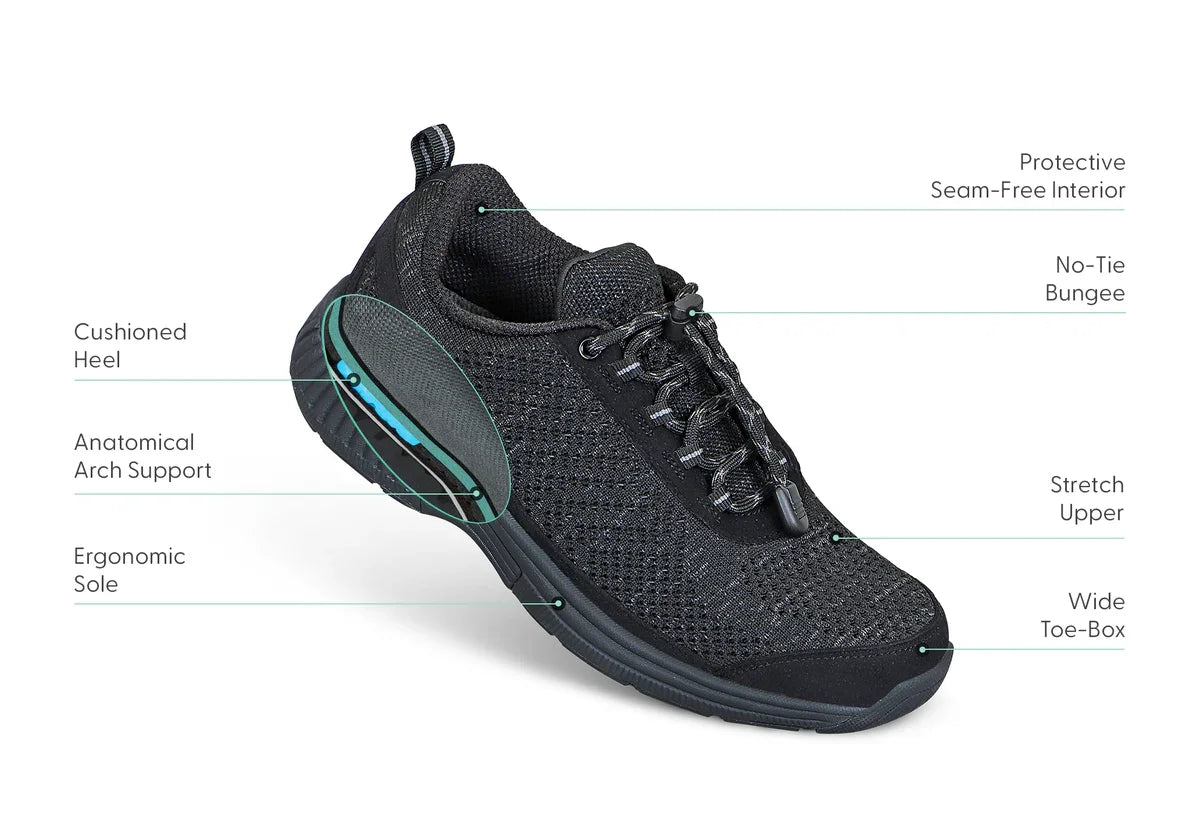 Orthofeet Coral No-Tie Black