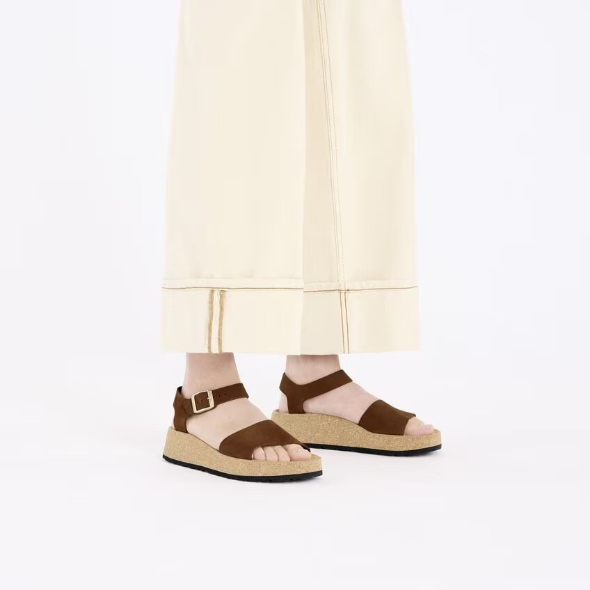 Birkenstock Glenda Nubuck Leather Dark Tea