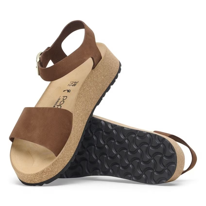 Birkenstock Glenda Nubuck Leather Dark Tea