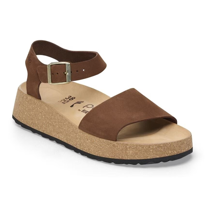 Birkenstock Glenda Nubuck Leather Dark Tea