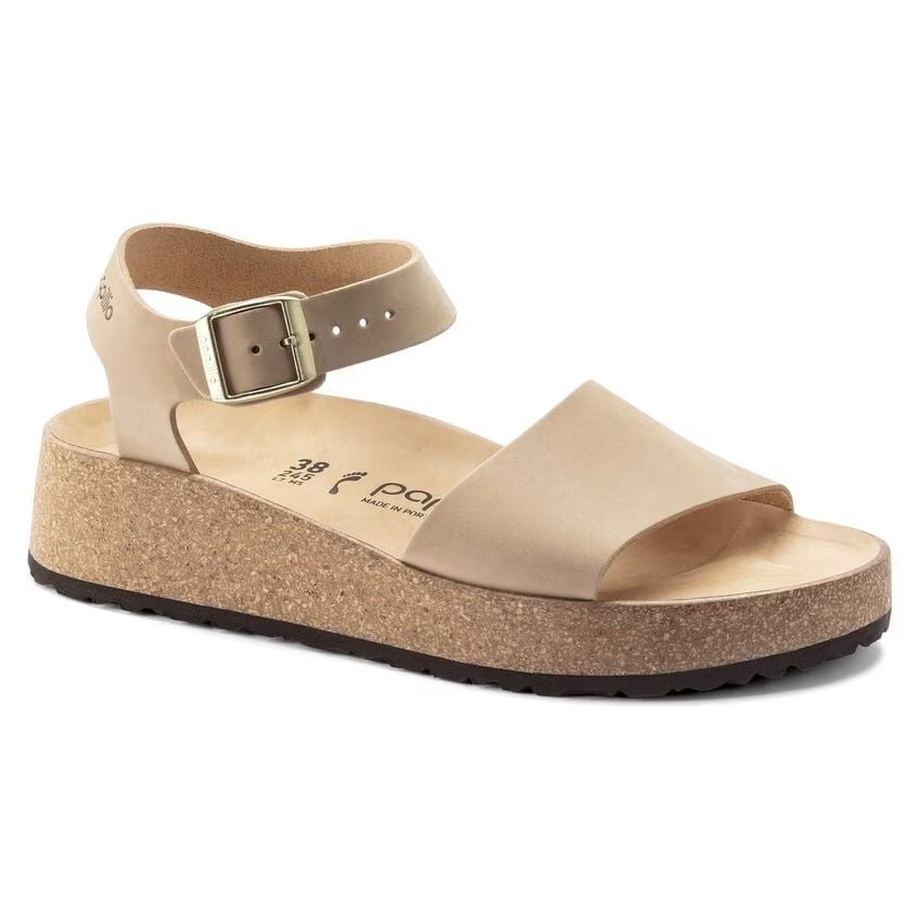 Birkenstock Glenda Nubuck Leather Sandcastle