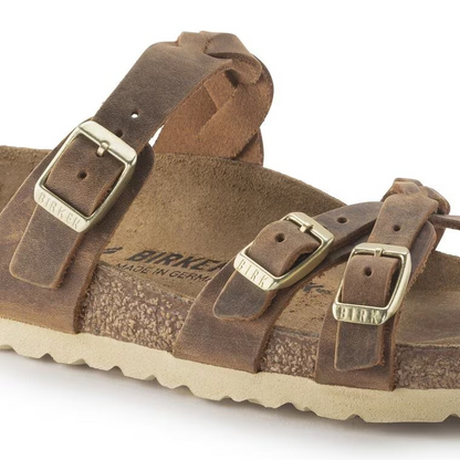 Birkenstock Franca Braided Oiled Leather Cognac
