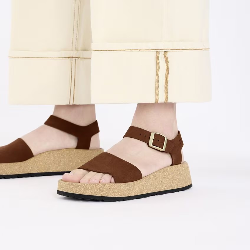 Birkenstock Glenda Nubuck Leather Dark Tea