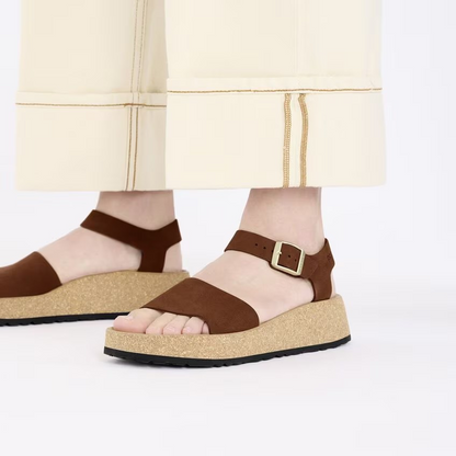 Birkenstock Glenda Nubuck Leather Dark Tea