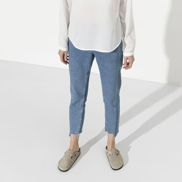 Birkenstock Boston Soft Footbed Suede Leather Taupe