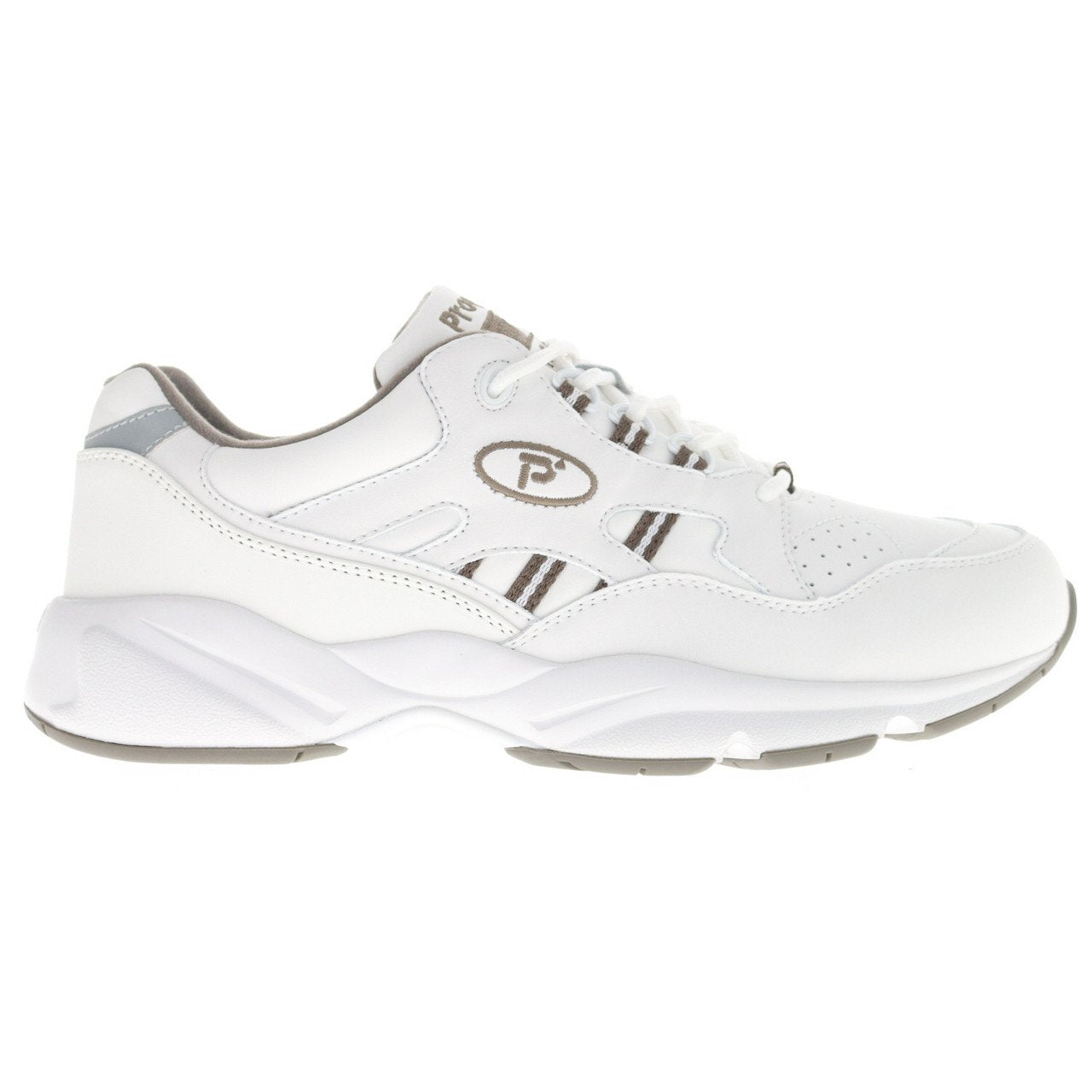 Propet Mens Stability Walker White/Taupe