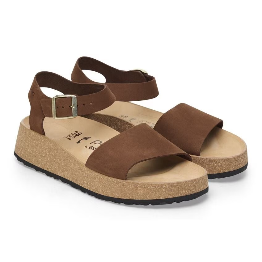Birkenstock Glenda Nubuck Leather Dark Tea