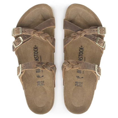 Birkenstock Franca Braided Oiled Leather Cognac