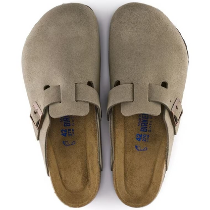 Birkenstock Boston Soft Footbed Suede Leather Taupe