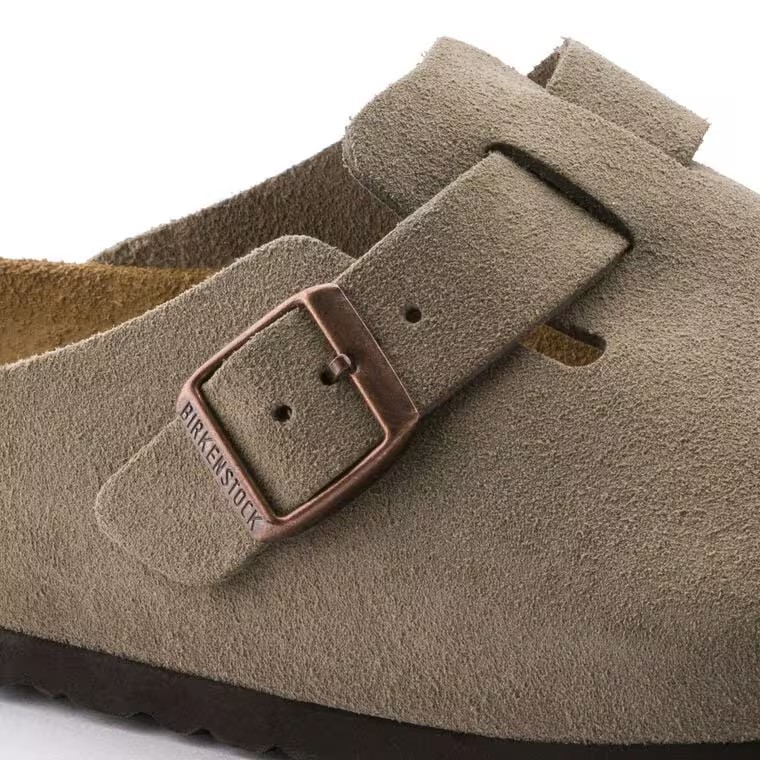 Birkenstock Boston Soft Footbed Suede Leather Taupe