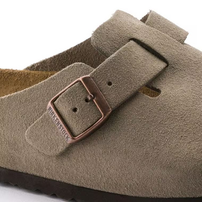 Birkenstock Boston Soft Footbed Suede Leather Taupe
