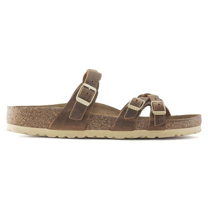 Birkenstock Franca Braided Oiled Leather Cognac