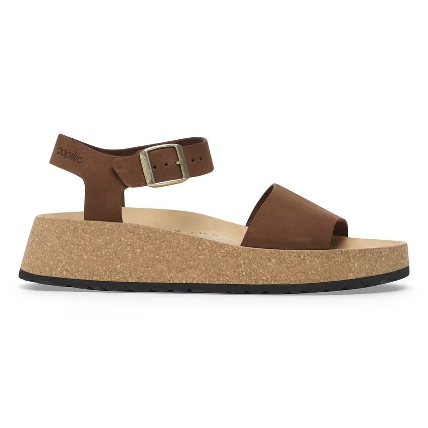 Birkenstock Glenda Nubuck Leather Dark Tea