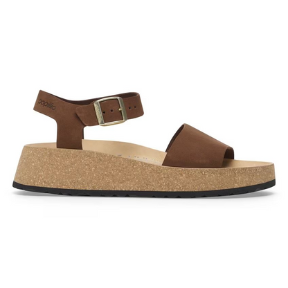 Birkenstock Glenda Nubuck Leather Dark Tea