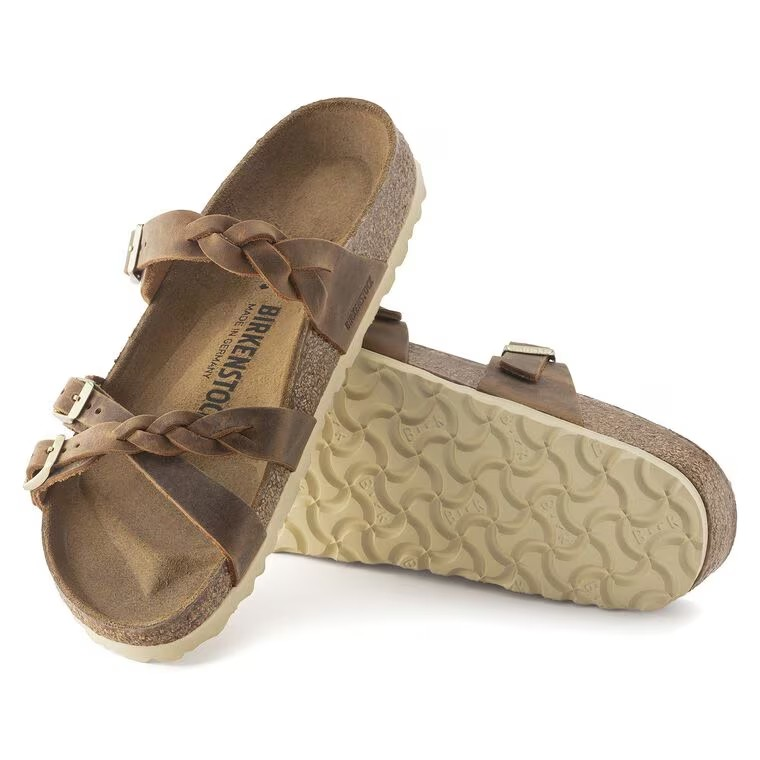 Birkenstock Franca Braided Oiled Leather Cognac