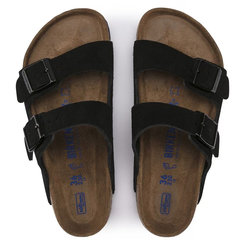 Birkenstock Arizona Soft Footbed Suede Leather Black