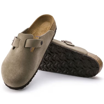 Birkenstock Boston Soft Footbed Suede Leather Taupe