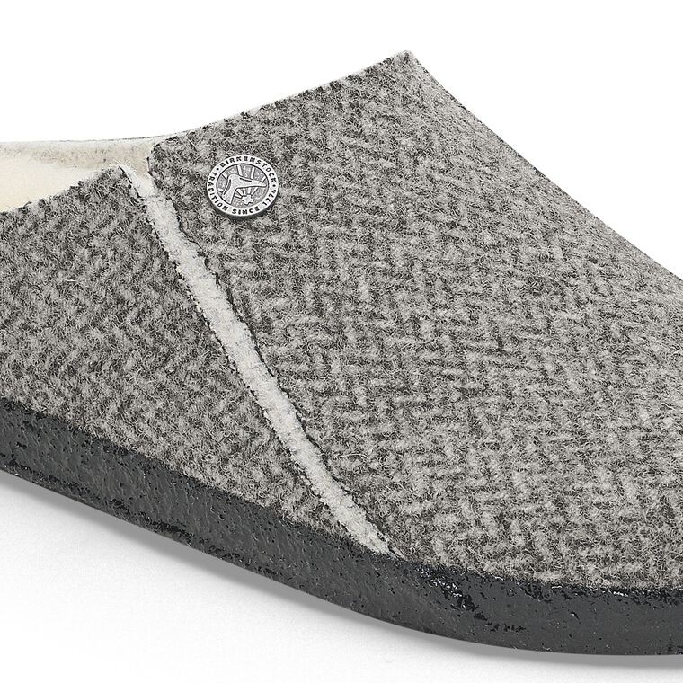 Birkenstock Zermatt Shearling Wool Felt Herringbone Grey