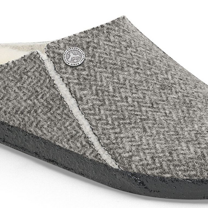 Birkenstock Zermatt Shearling Wool Felt Herringbone Grey