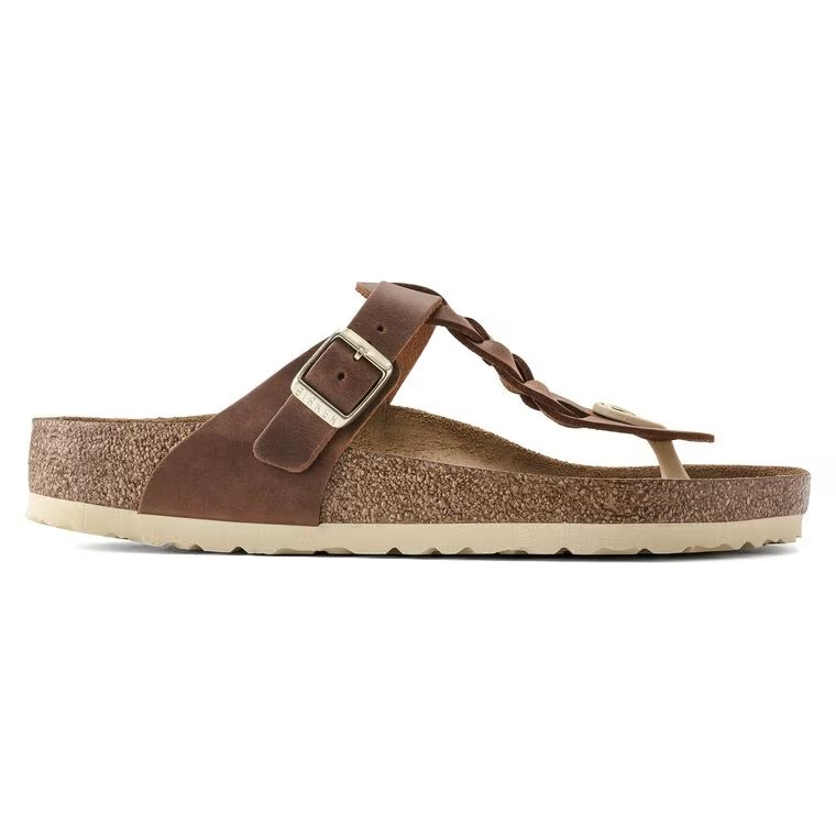 Birkenstock Gizeh Braided Oiled Leather Cognac