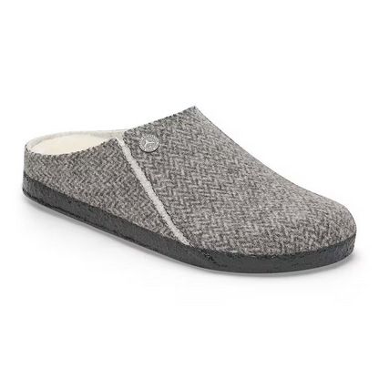Birkenstock Zermatt Shearling Wool Felt Herringbone Grey
