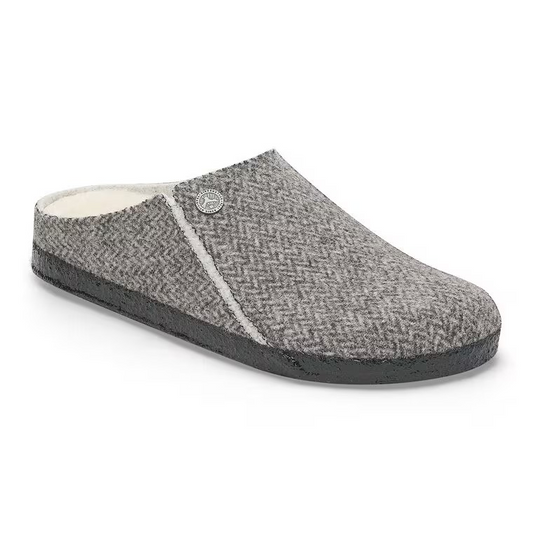 Birkenstock Zermatt Shearling Wool Felt Herringbone Grey