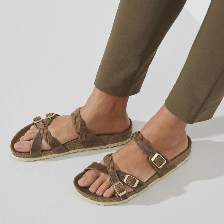 Birkenstock Franca Braided Oiled Leather Cognac