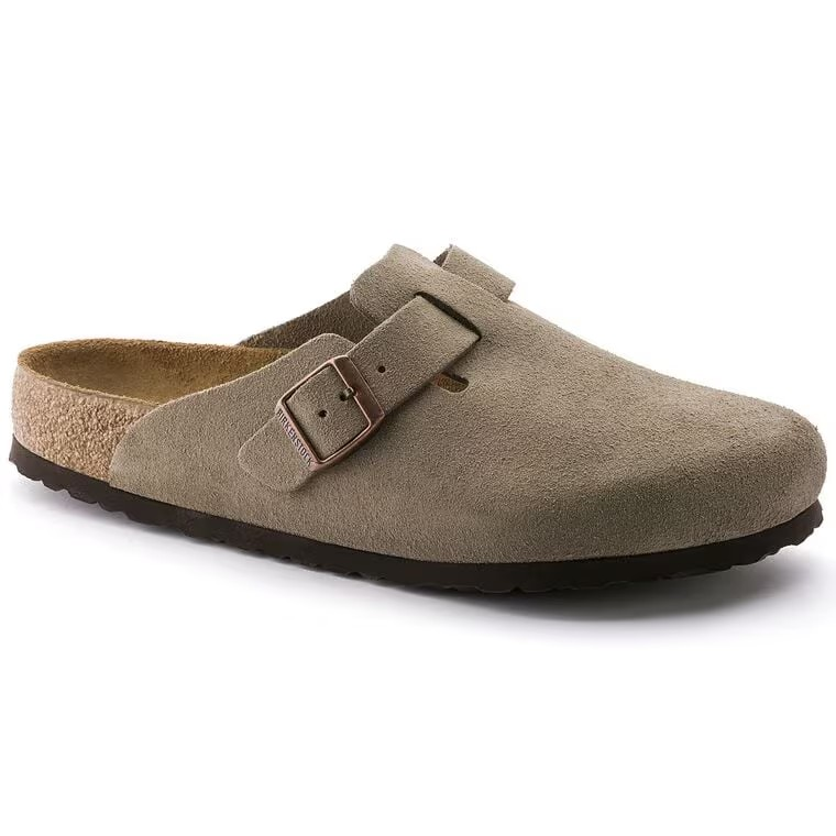 Birkenstock Boston Soft Footbed Suede Leather Taupe