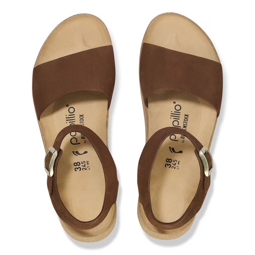 Birkenstock Glenda Nubuck Leather Dark Tea